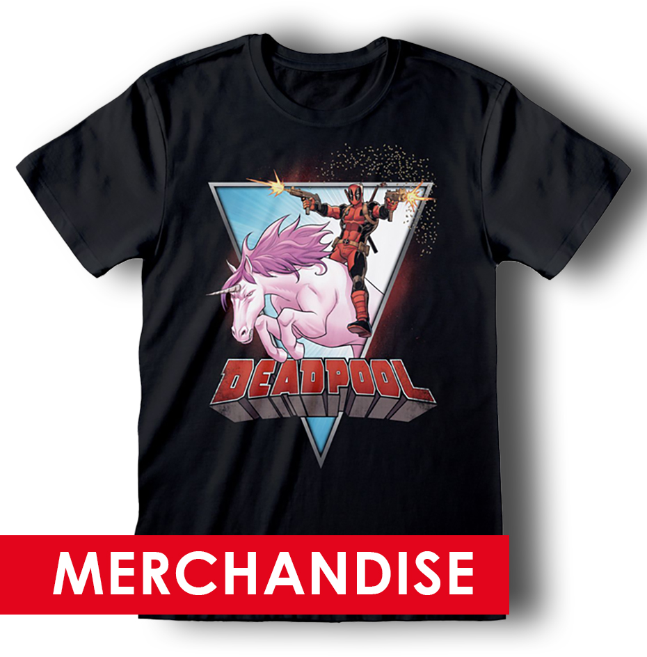 Marvel Deadpool T-Shirt  Schwarz Unisex Unicorn