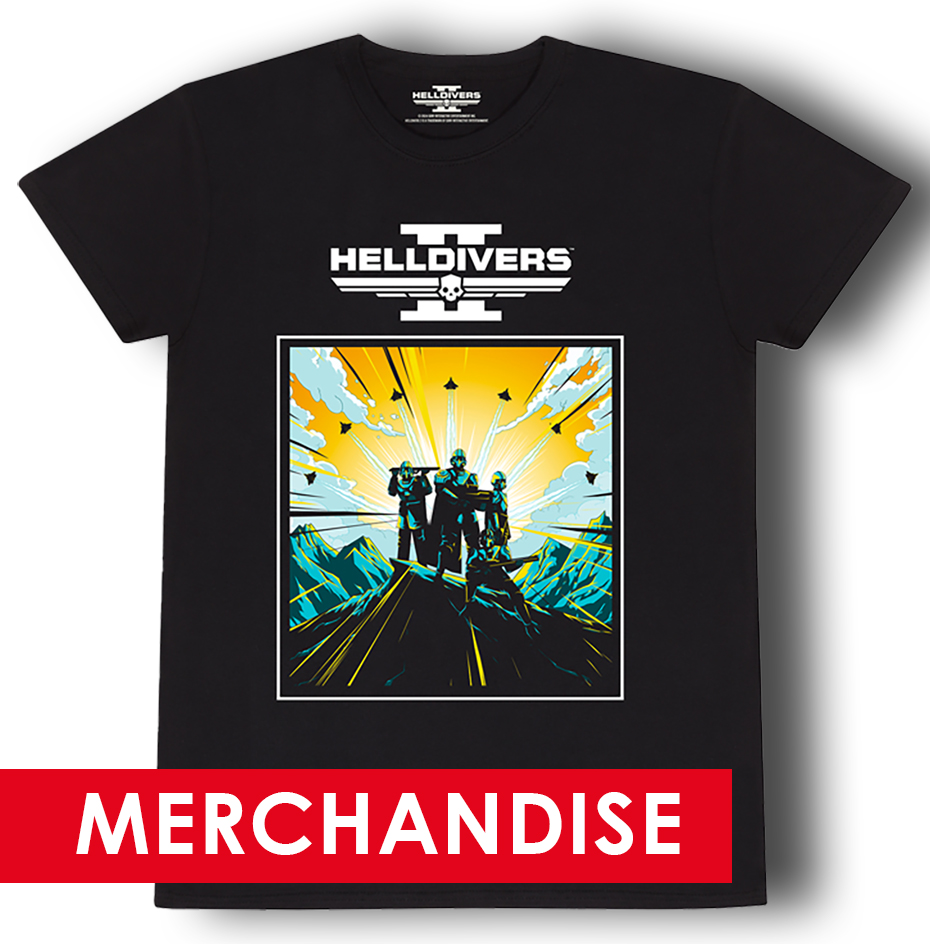 Helldivers 2 T-Shirt Schwarz Unisex 2D Art And Logo