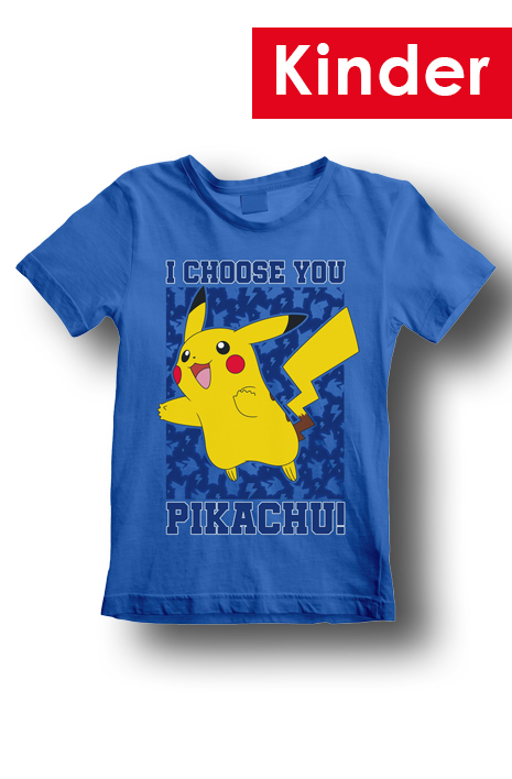 Pokemon Kinder T-Shirt I Choose You Blau