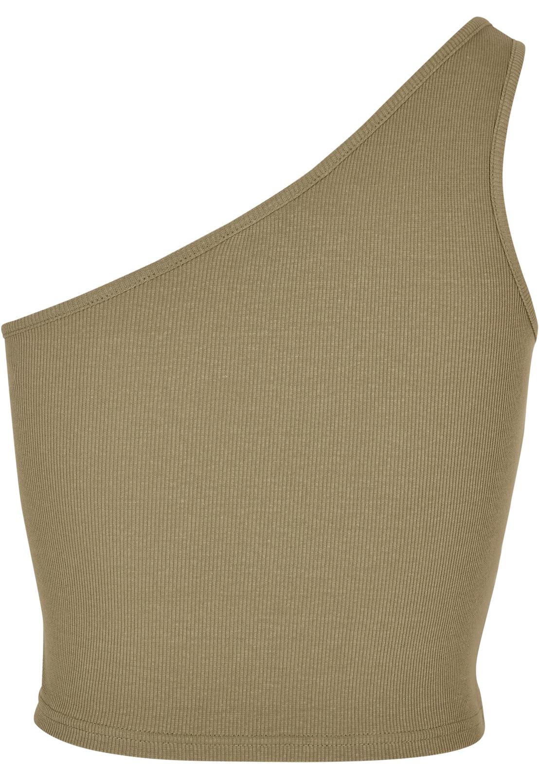 Ladies Cropped Asymmetric Top khaki 5XL