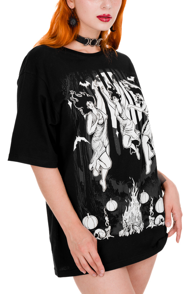 Restyle T-Shirt 3XL Schwarz Moonlight Witches Oversized