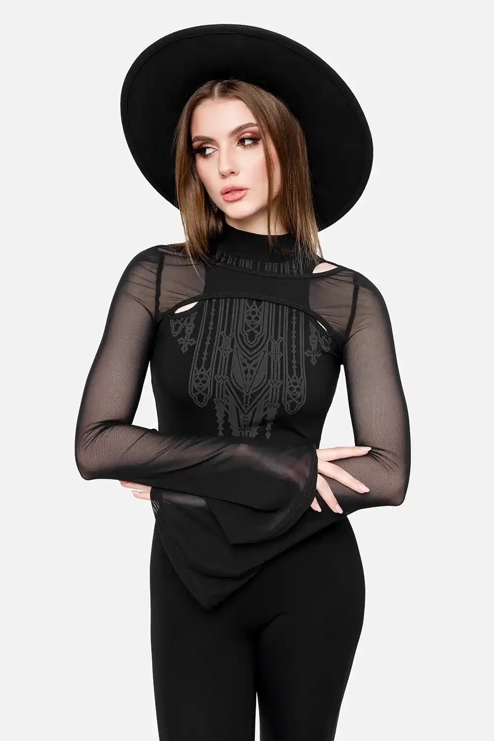 Restyle Frauentop 4XL Schwarz Langarm Umbra Long Sleeve