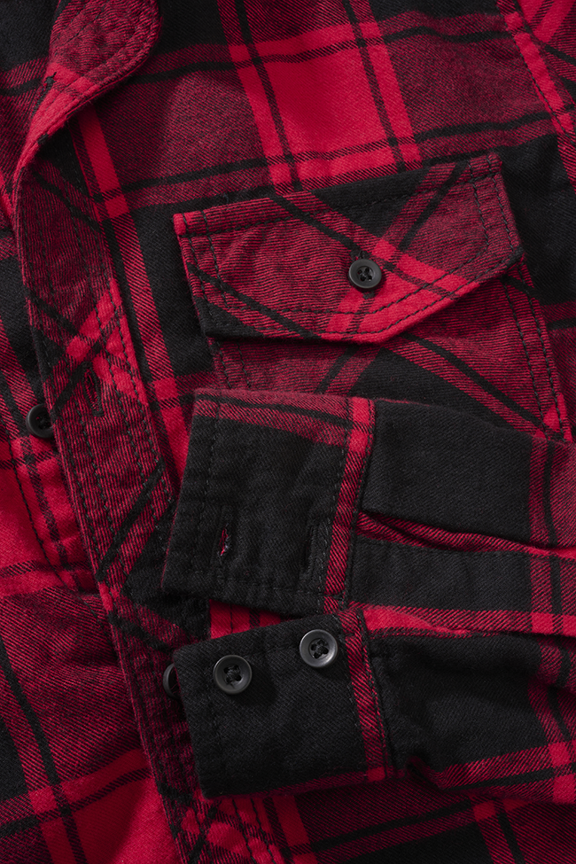 Brandit Kinderhemd 170/176 Rot/Schwarz kariert Check Shirt Long Sleeve
