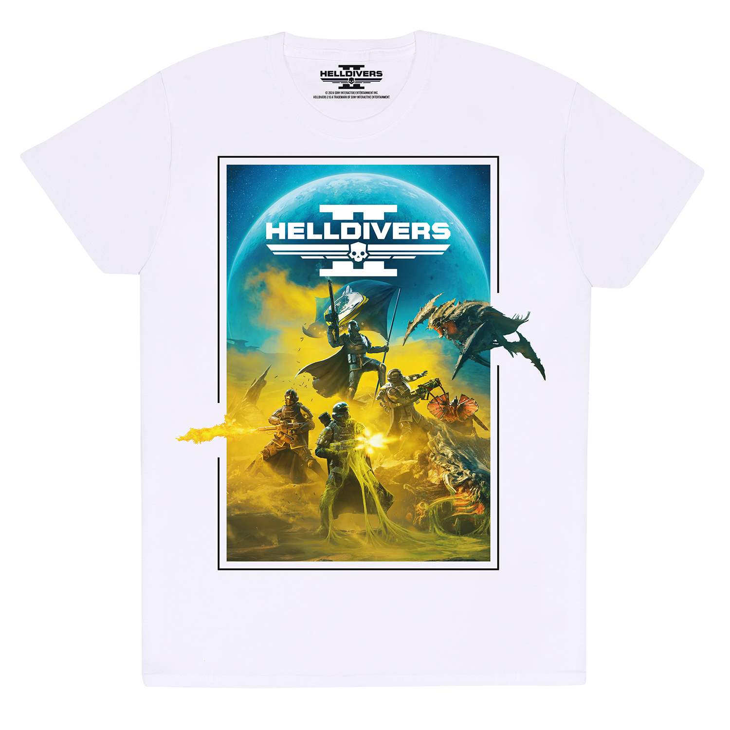 Helldivers 2 T-Shirt S Weiß Unisex Key Art