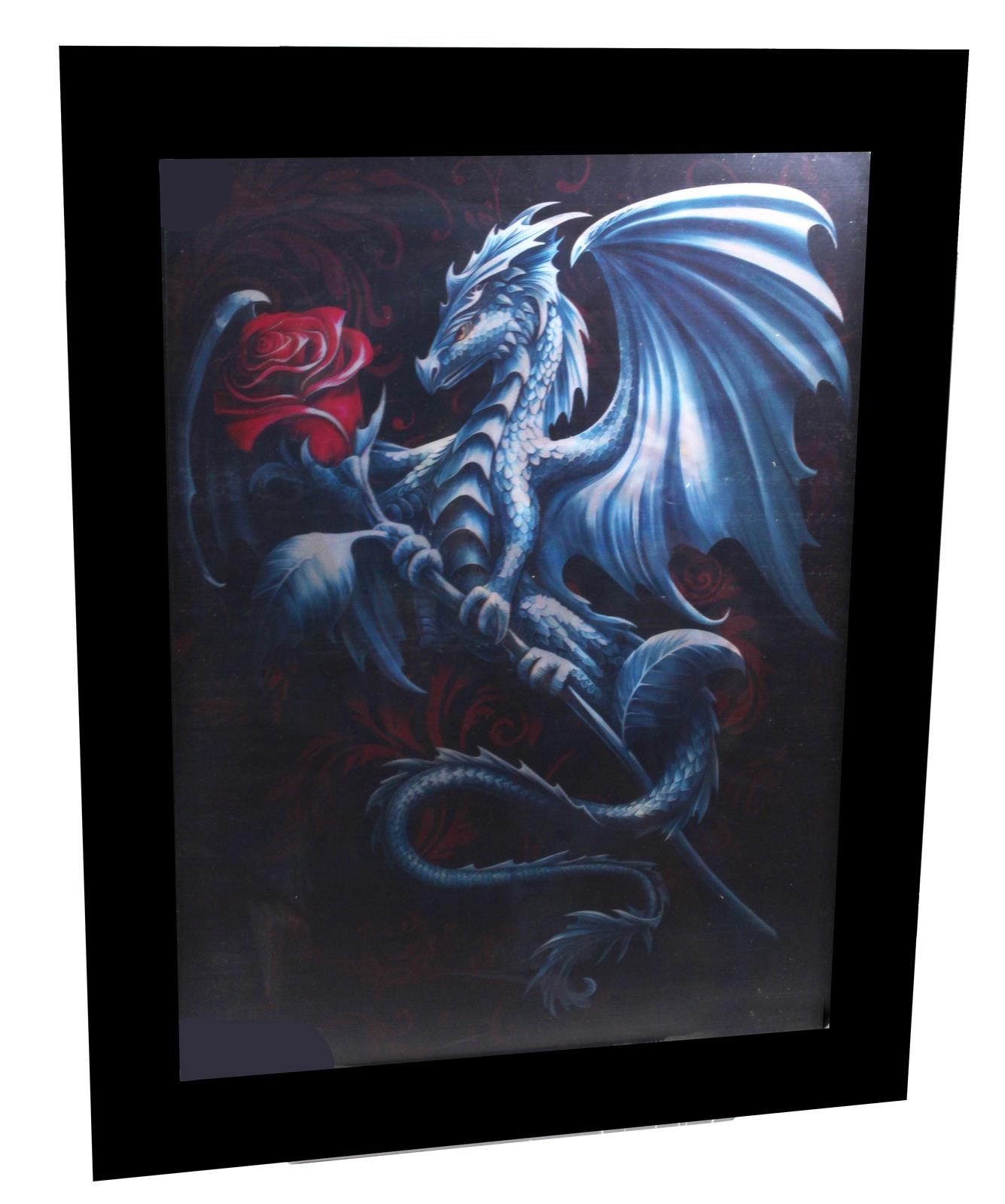 3D Bild mit 3 versch. Drachenabbildungen Gothic 36 cm x 46 xm