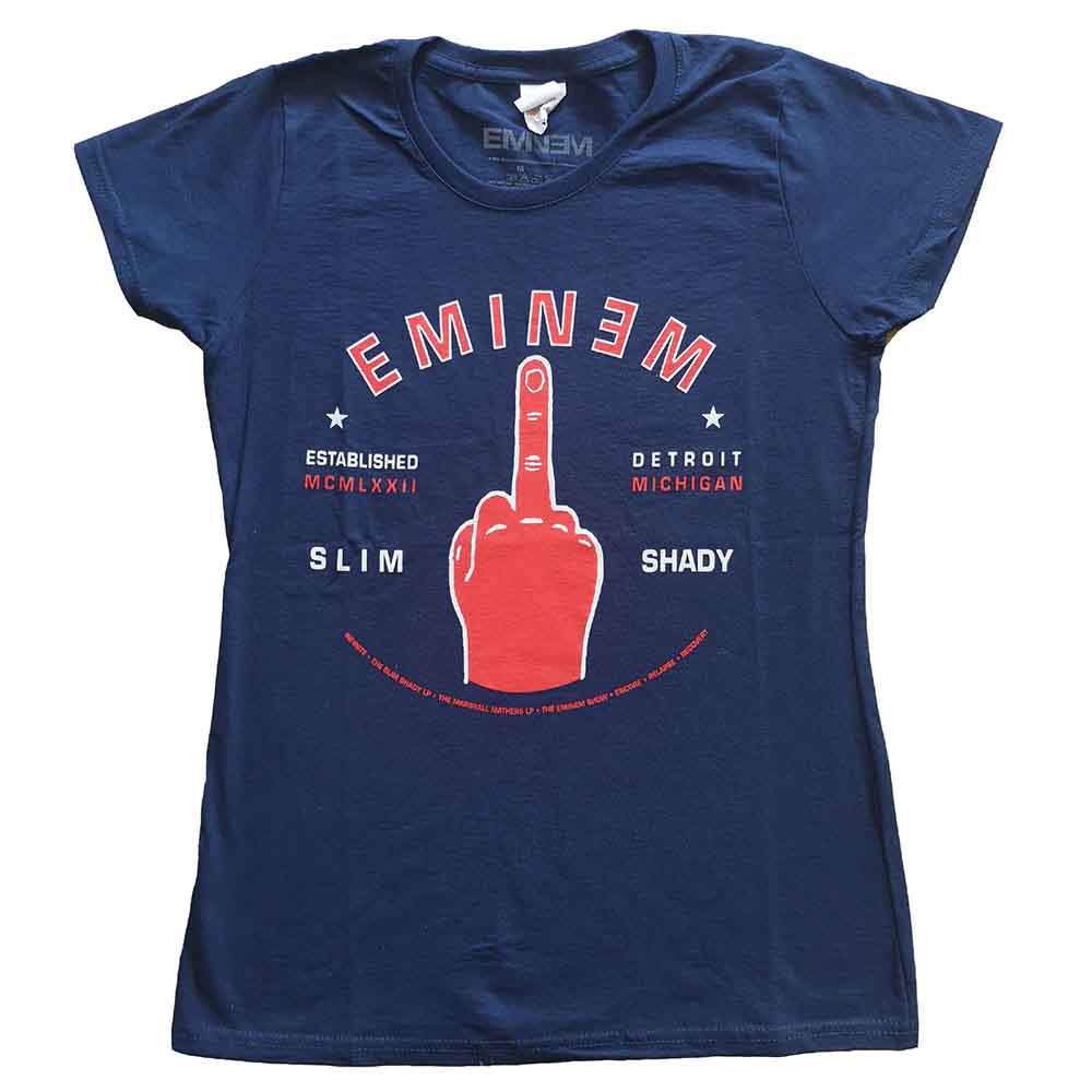 Eminem Frauenshirt XS Navyblau Detroit Finger