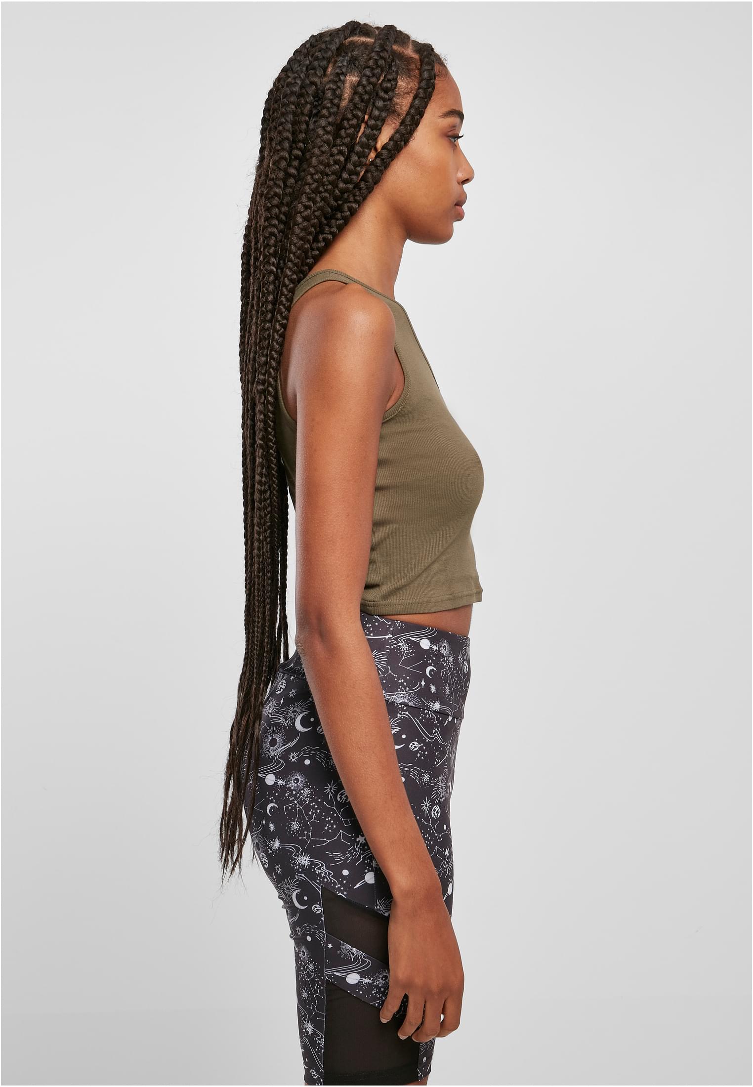 Ladies Cropped Asymmetric Top khaki 5XL