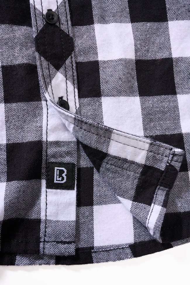 Brandit Kinderhemd 170/176 Weiß/Schwarz kariert Check Shirt Long Sleeve