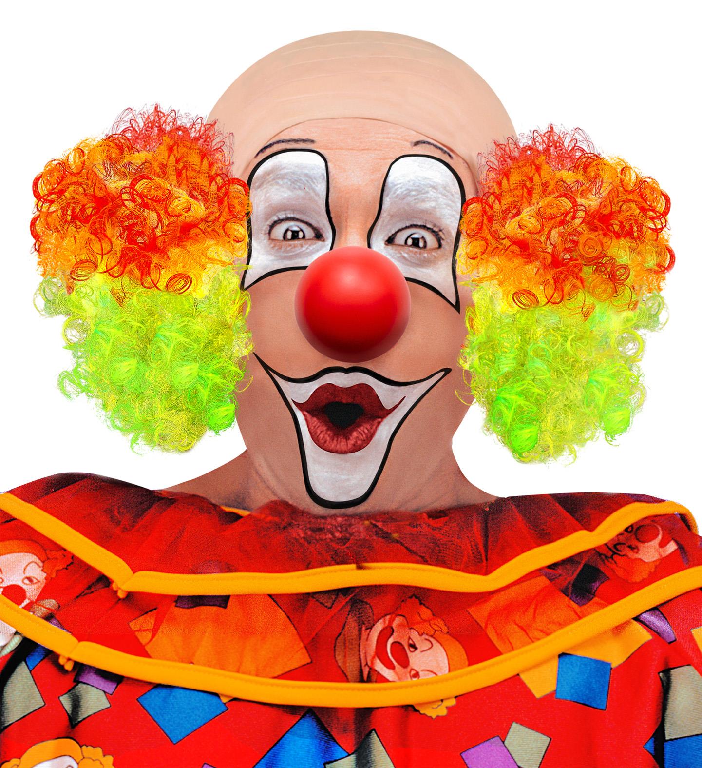 Clownkappe mit lockigen bunten Haaren