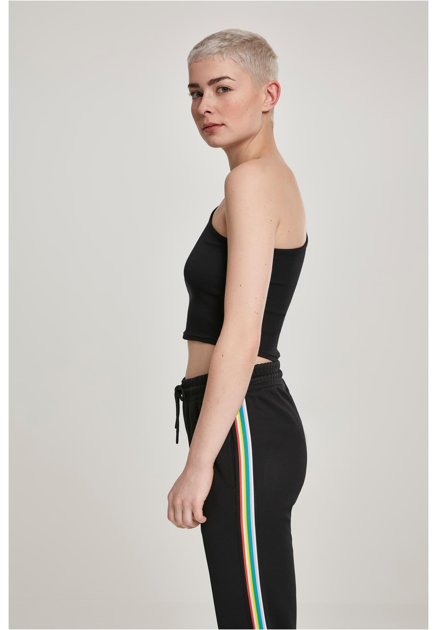 Ladies Cropped Asymmetric Top black XL