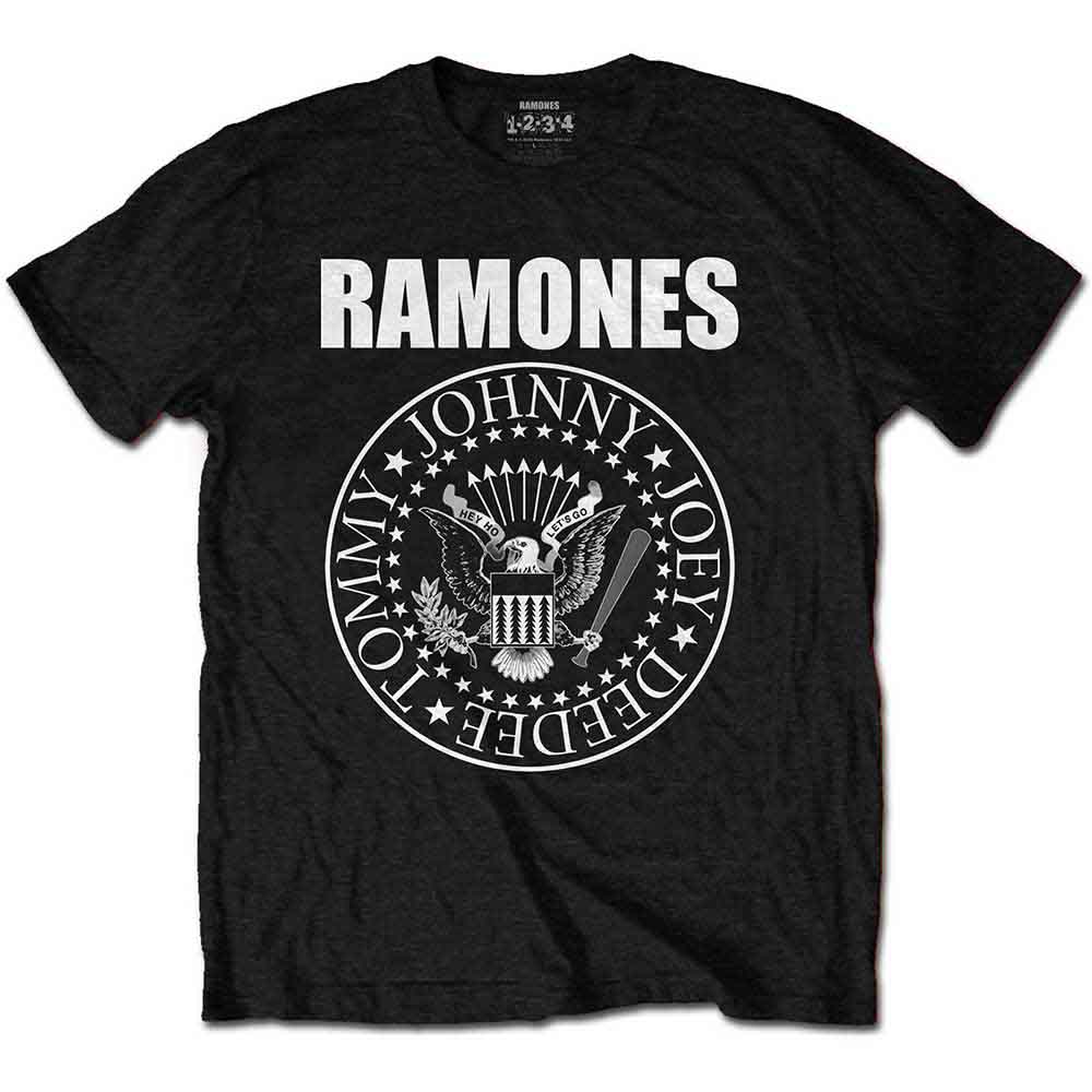 Ramones Kindershirt 7-8 Jahre Schwarz Unisex Presedential Seal