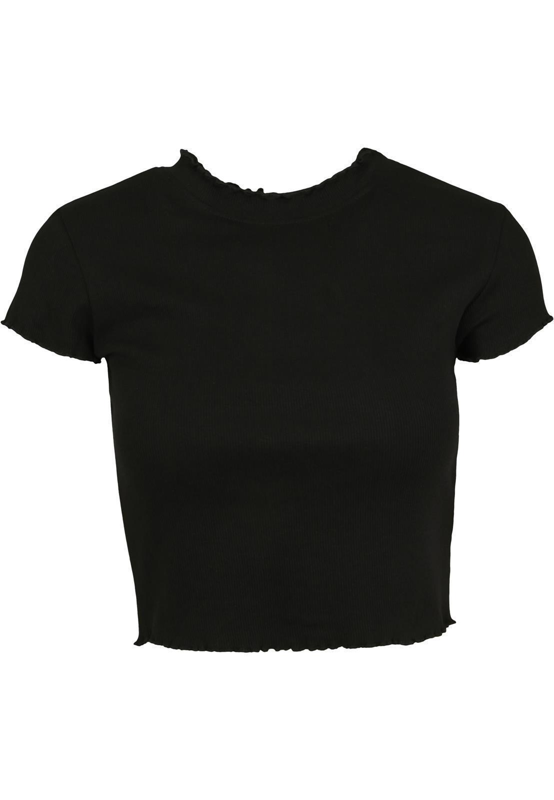 Cropped Rib Top Schwarz L