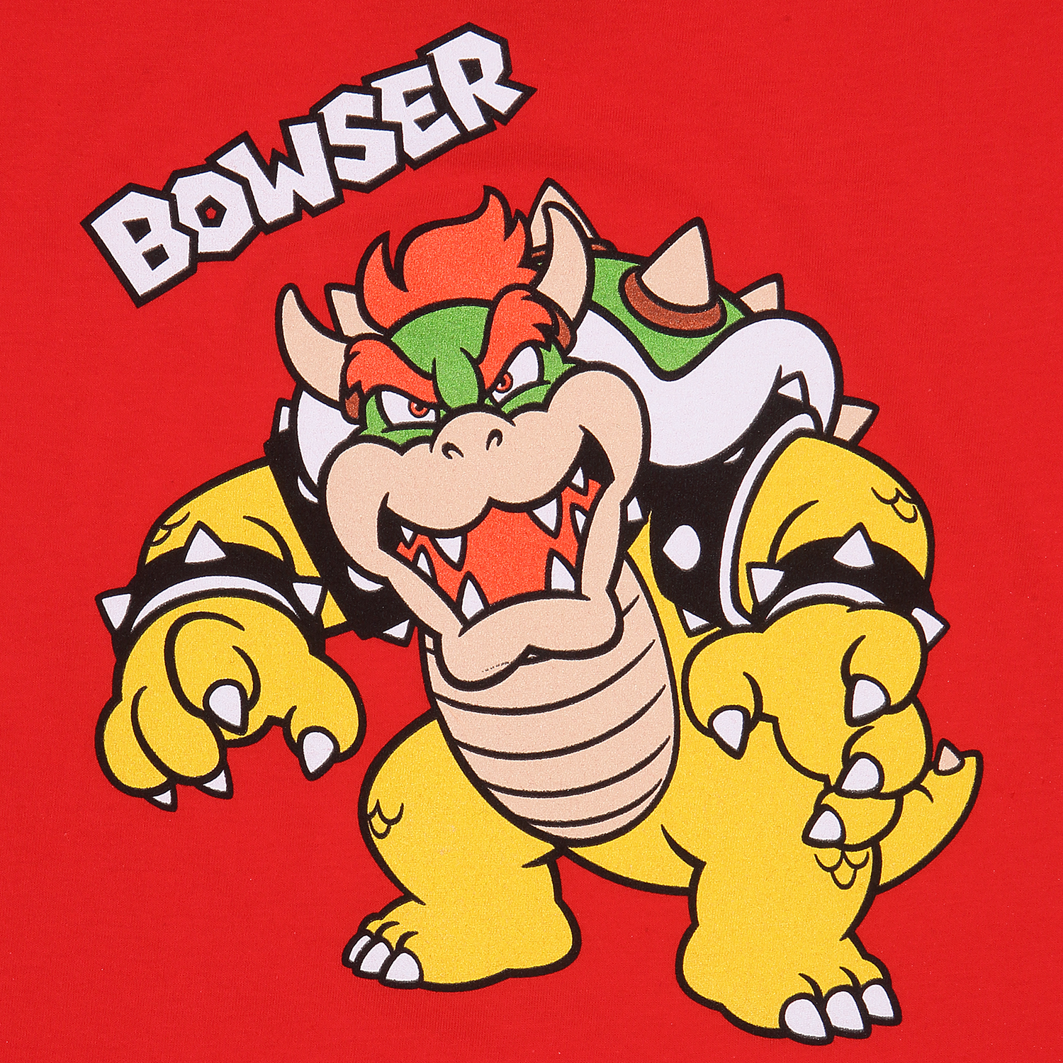 Super Mario T-Shirt 12-13 Jahre Rot Kinder Unisex Bowser Text