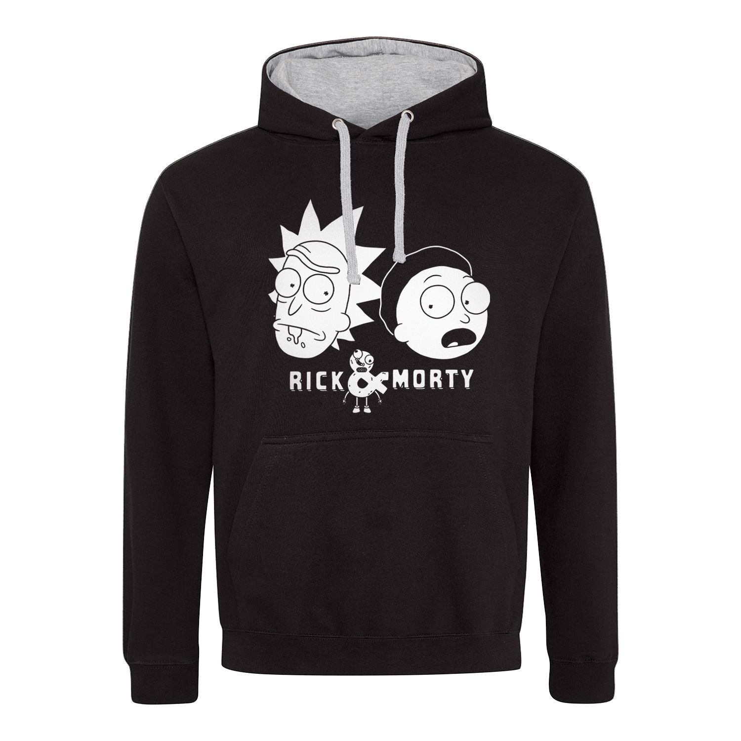 Rick and Morty Hoodie XL Schwarz Unisex Pair (Pullover Hoodie)