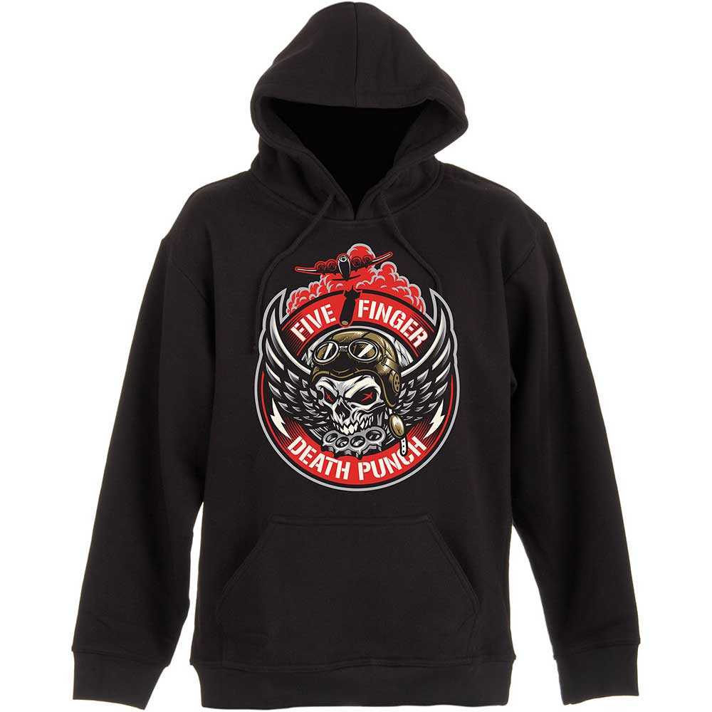 Five Finger Death Punch Hoodie XXL Bomber Patch Schwarz