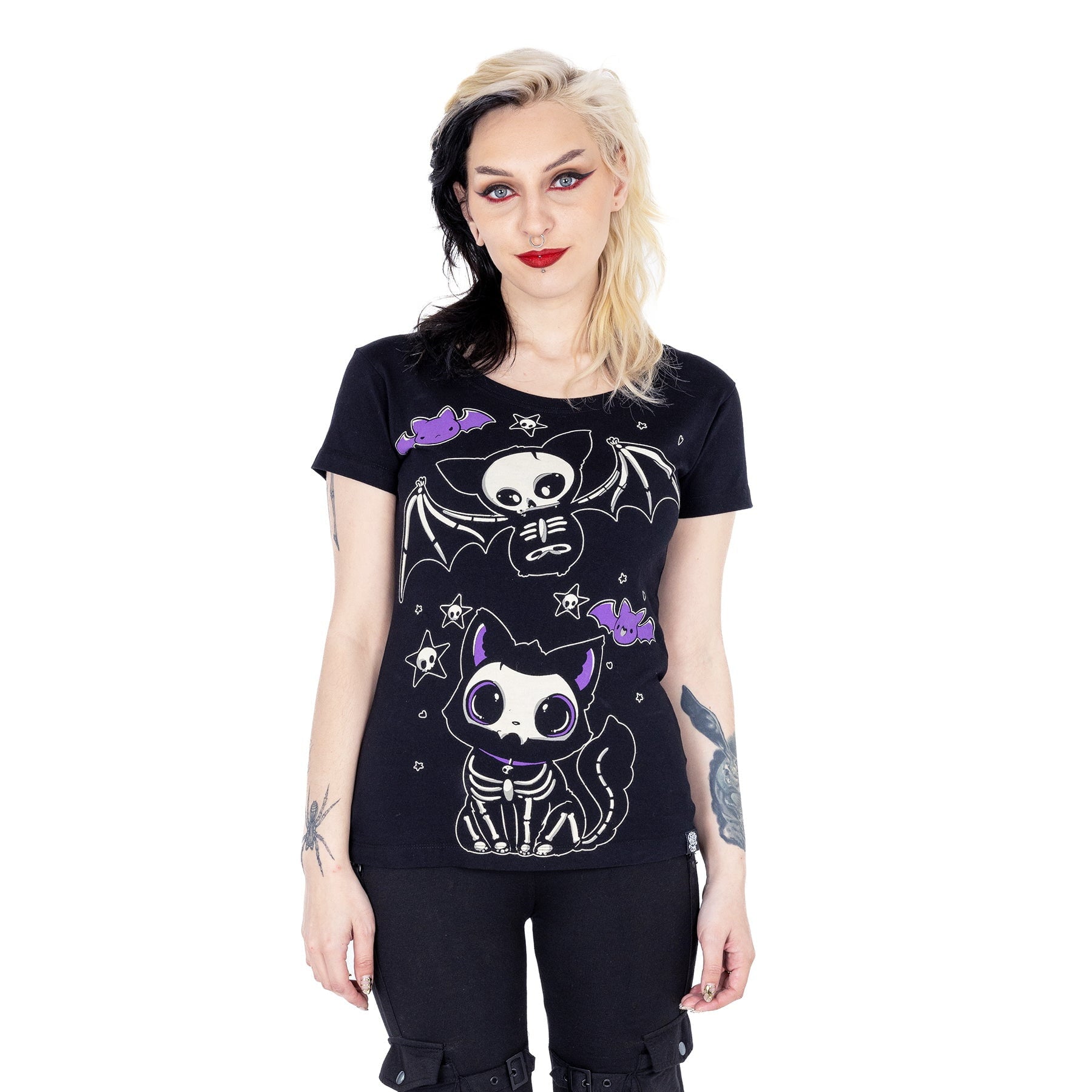 Cupcake Cult T-Shirt XXL Schwarz Skelly Cat