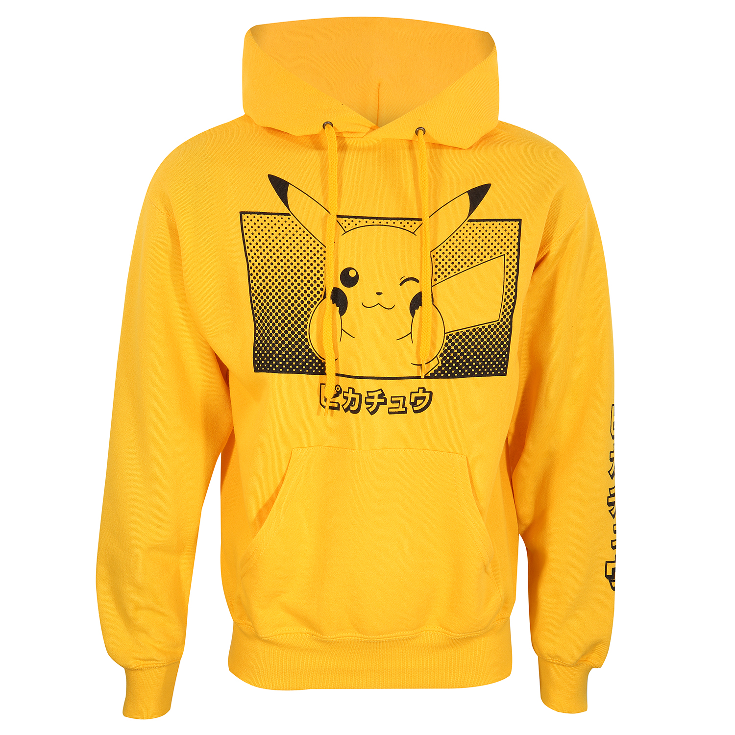 Pokemon Hoodie S Gelb Unisex Pikachu Katakana