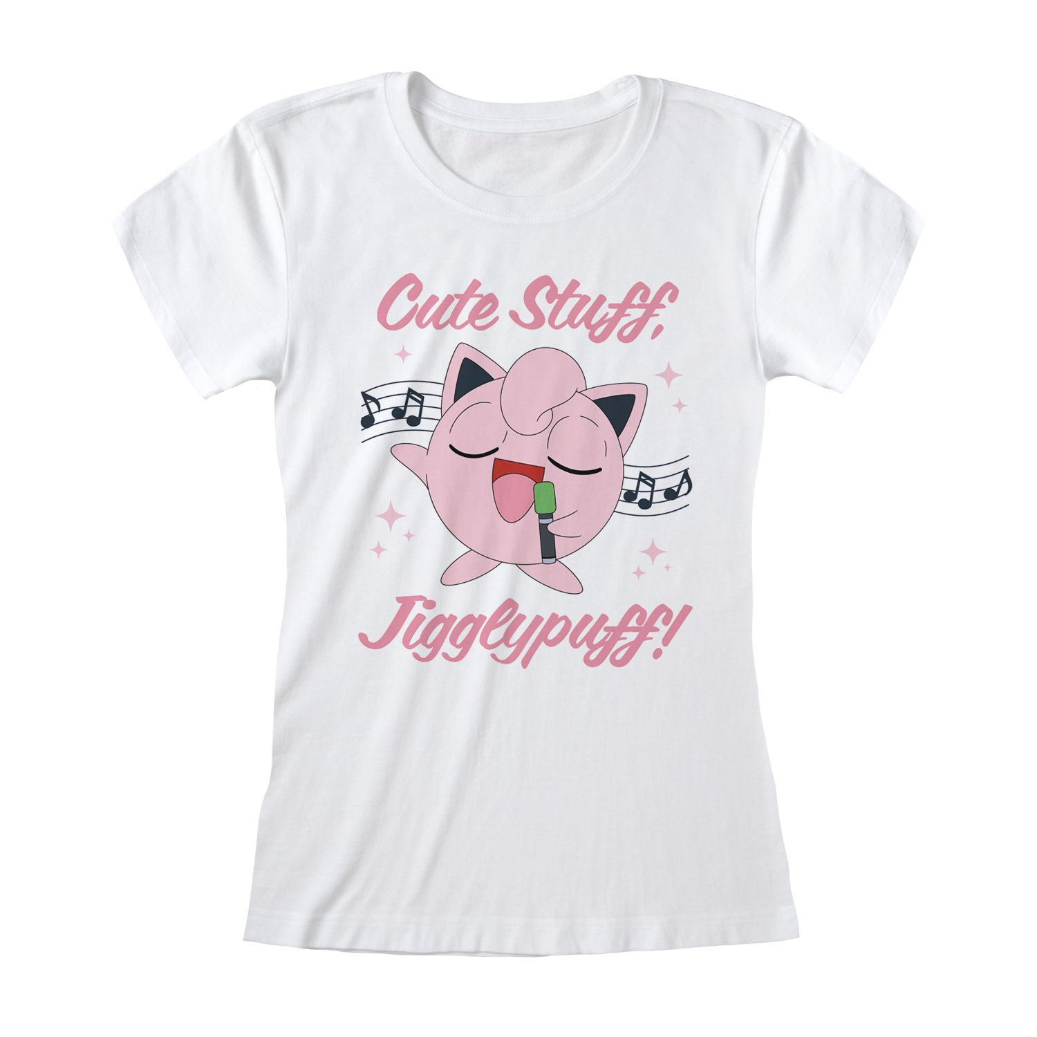 Pokemon Frauenshirt S Weiß Jigglypuff Sing Along (Fitted)