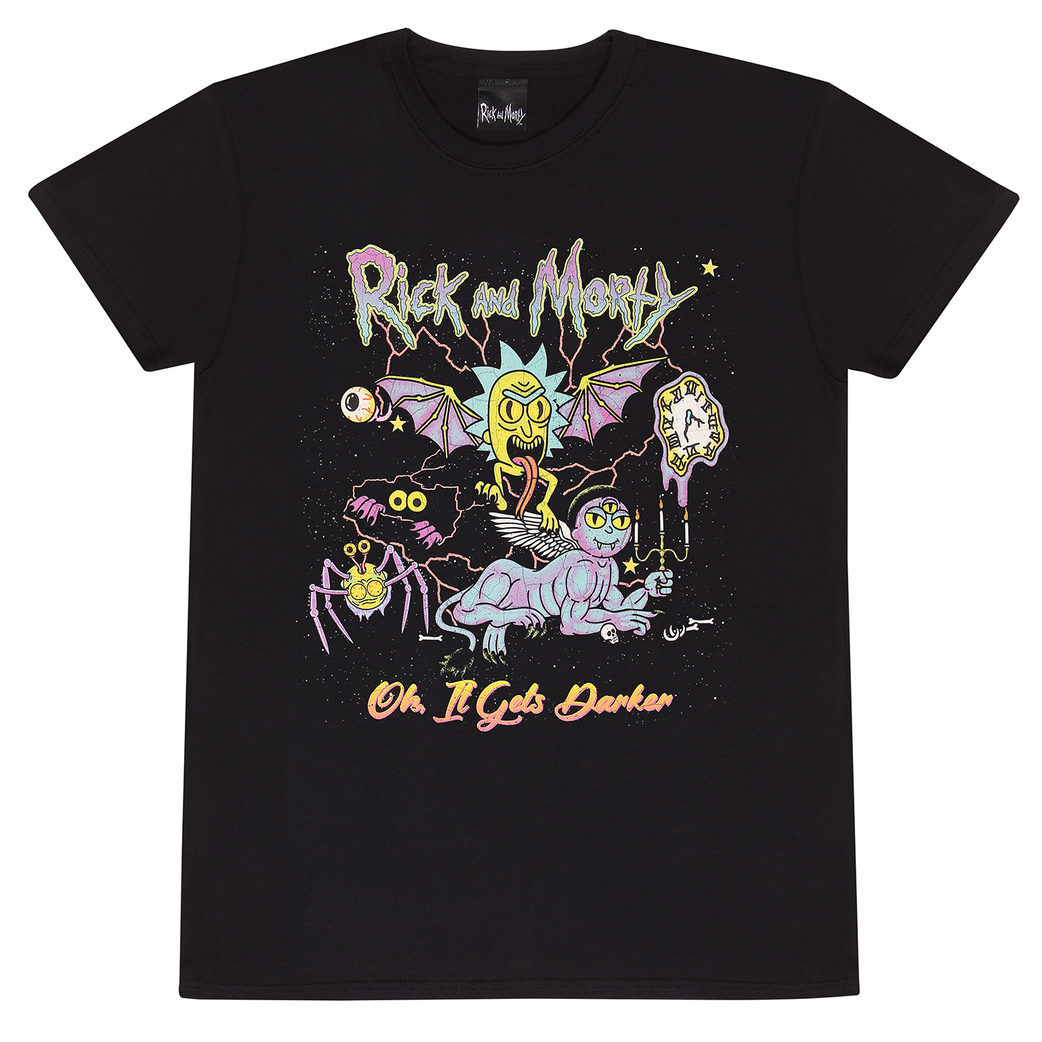 Rick And Morty T-Shirt XL Schwarz Unisex Oh It Gets Darker