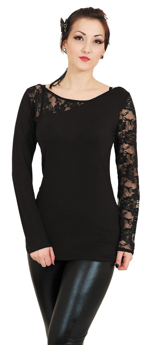 Spiral Gothic Elegance Frauen Longsleeve XXL Schwarz