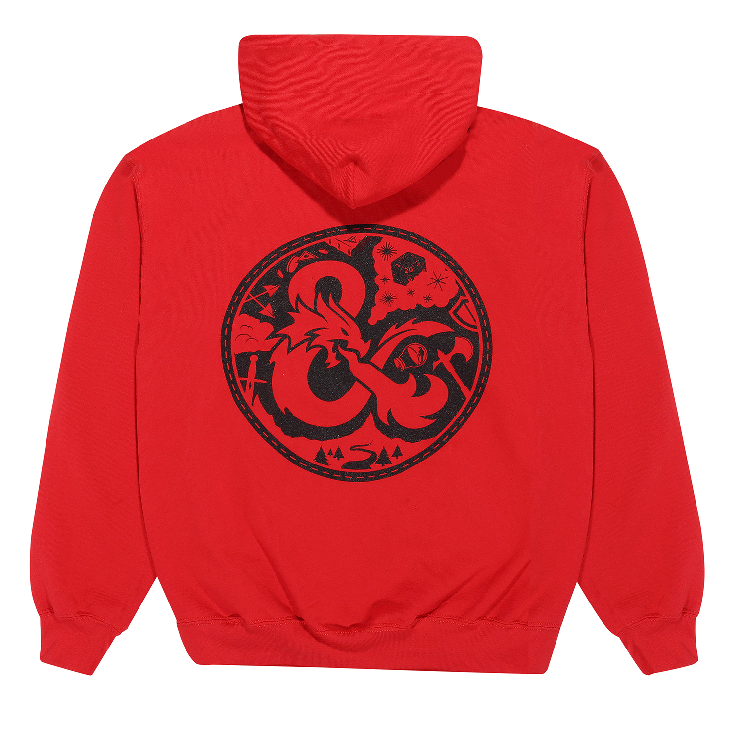 Dungeons and Dragons Hoodie XXL Rot Unisex Logo (Front & Back Print)