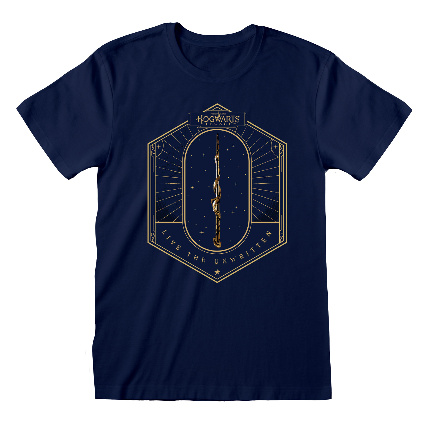 Hogwarts Legacy T-Shirt XXL Navyblau Unisex Golden Wand