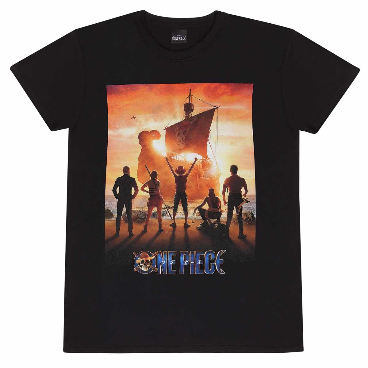 One Piece T-Shirt XXL Schwarz Unisex Key Art