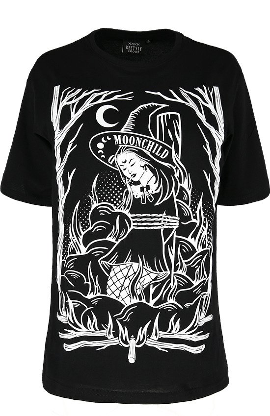 Restyle T-Shirt Burn The Witch Oversized XS