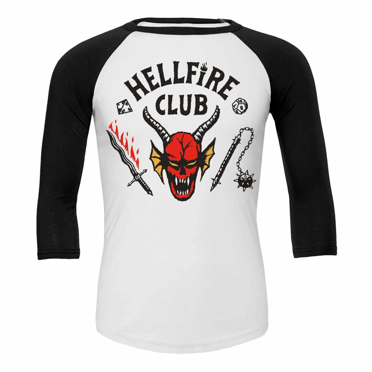 Stranger Things Baseball T-Shirt M Hellfire Club Crest