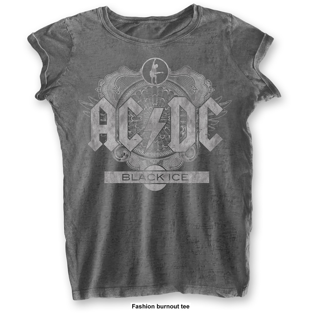 AC/DC Frauenshirt S Black Ice Burn out