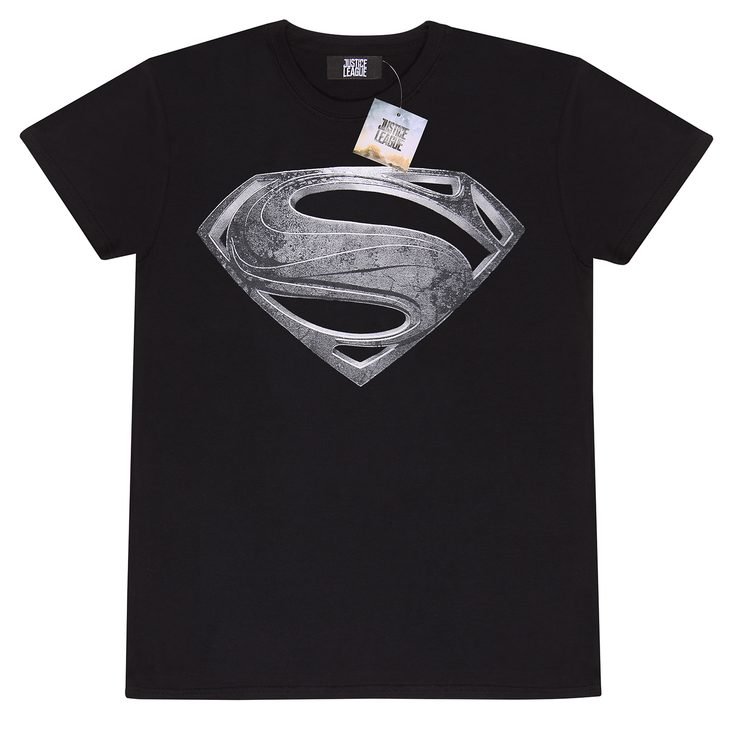 DC Justice League Movie T-Shirt XXL Schwarz Unisex Superman Black Logo