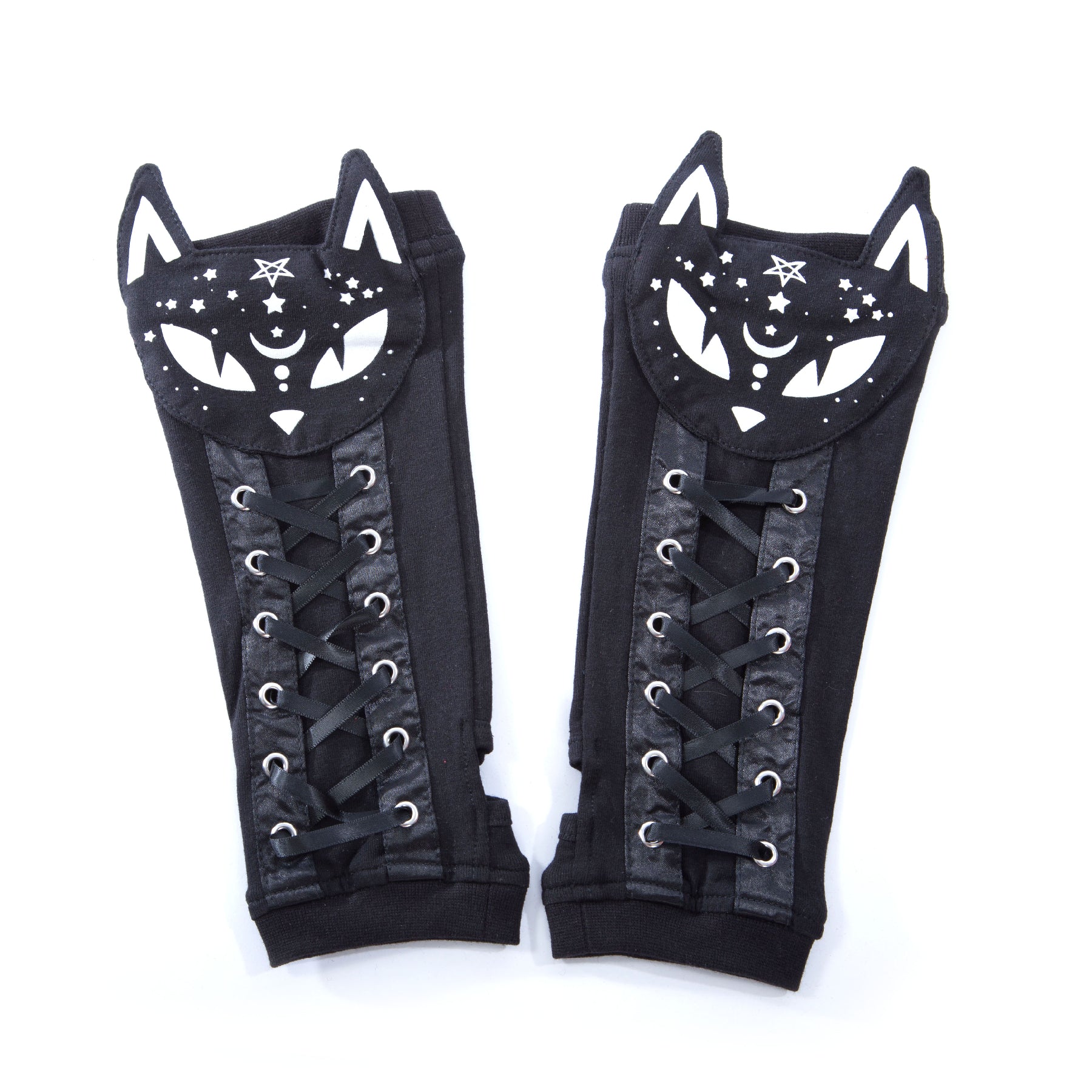 Poizen Industries Armwärmer Schwarz Dark Kitty Einheitsgröße