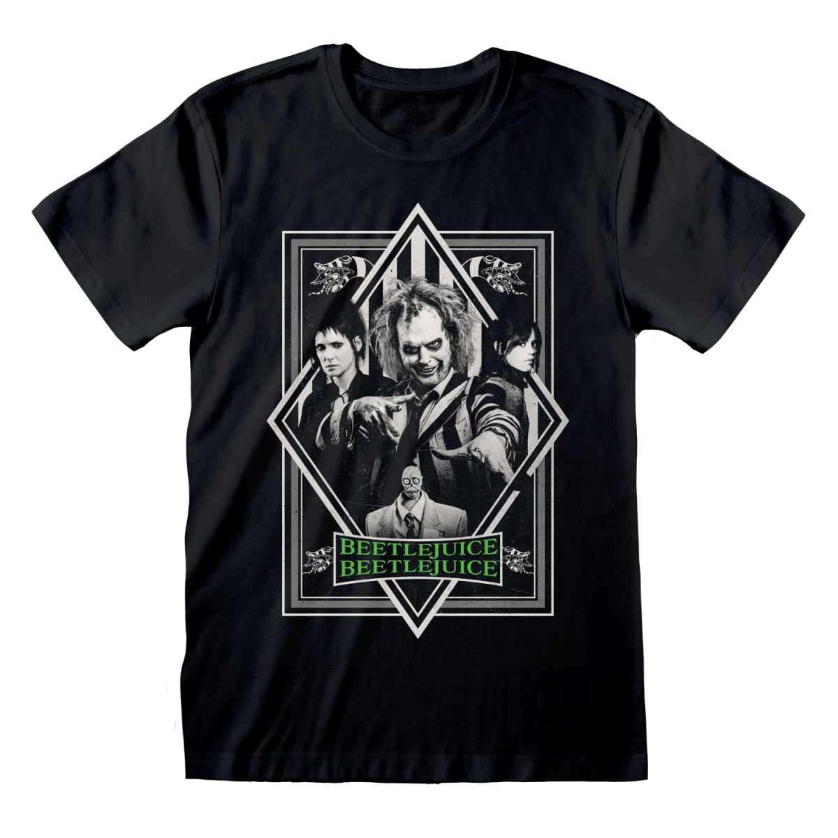 Beetlejuice 2 T-Shirt L Schwarz Unisex BW Poster Plain