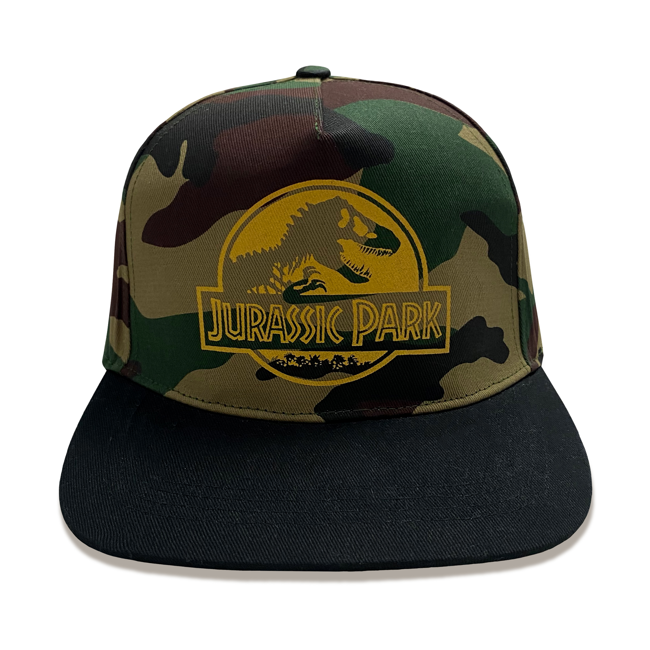 Jurassic Park Snapback Cap  Camo Gold Camo Logo