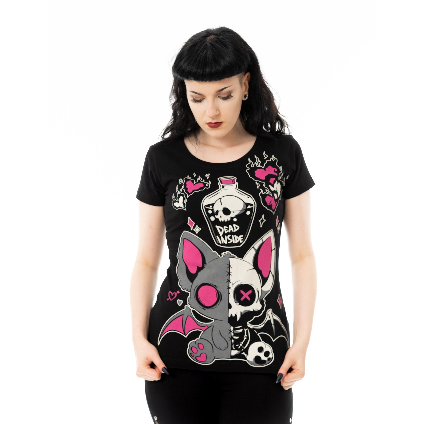 Cupcake Cult Frauenshirt XXL Schwarz Bat Potion T-Shirt
