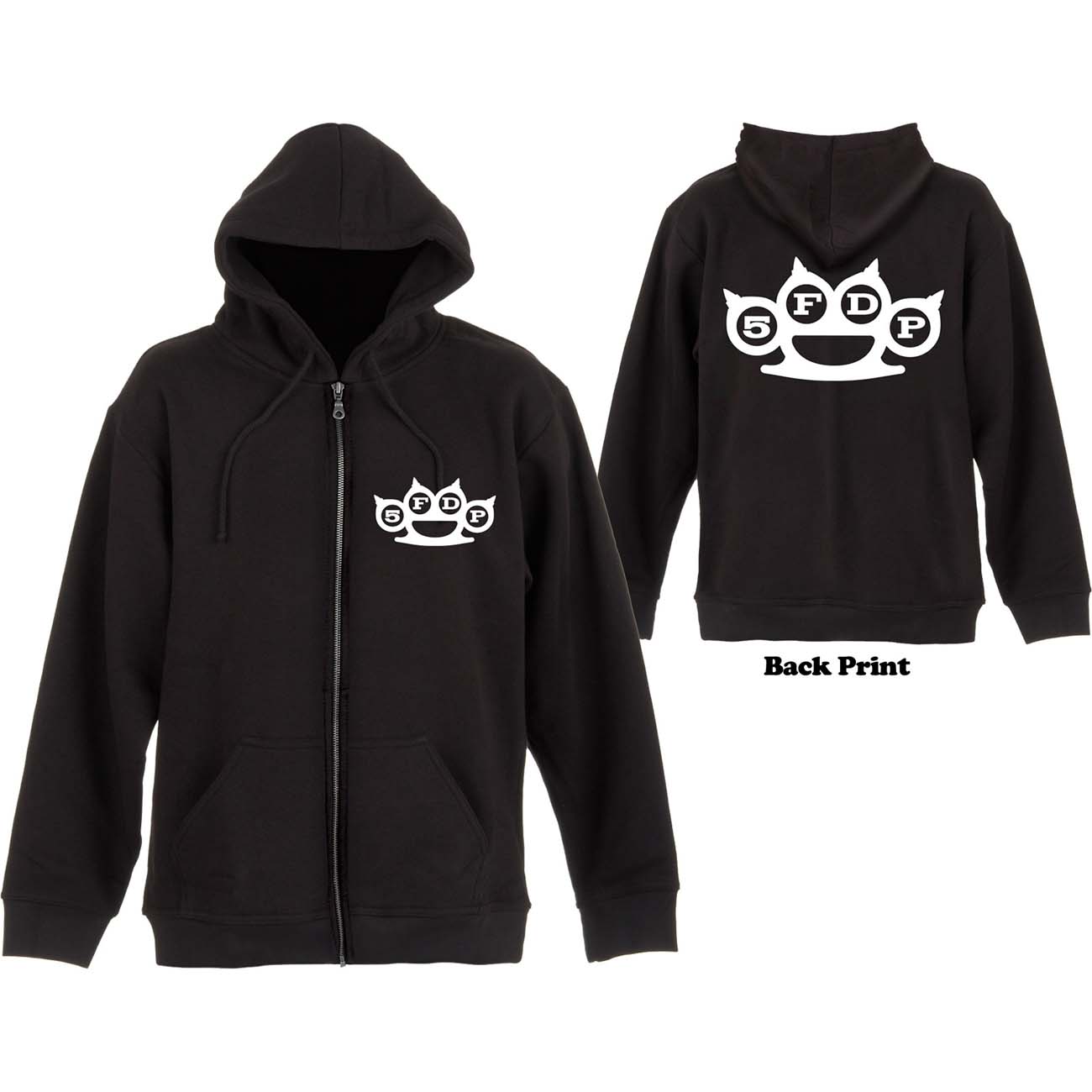 Five Finger Death Punch Zipped Hoodie XXL Knuckles Schwarz