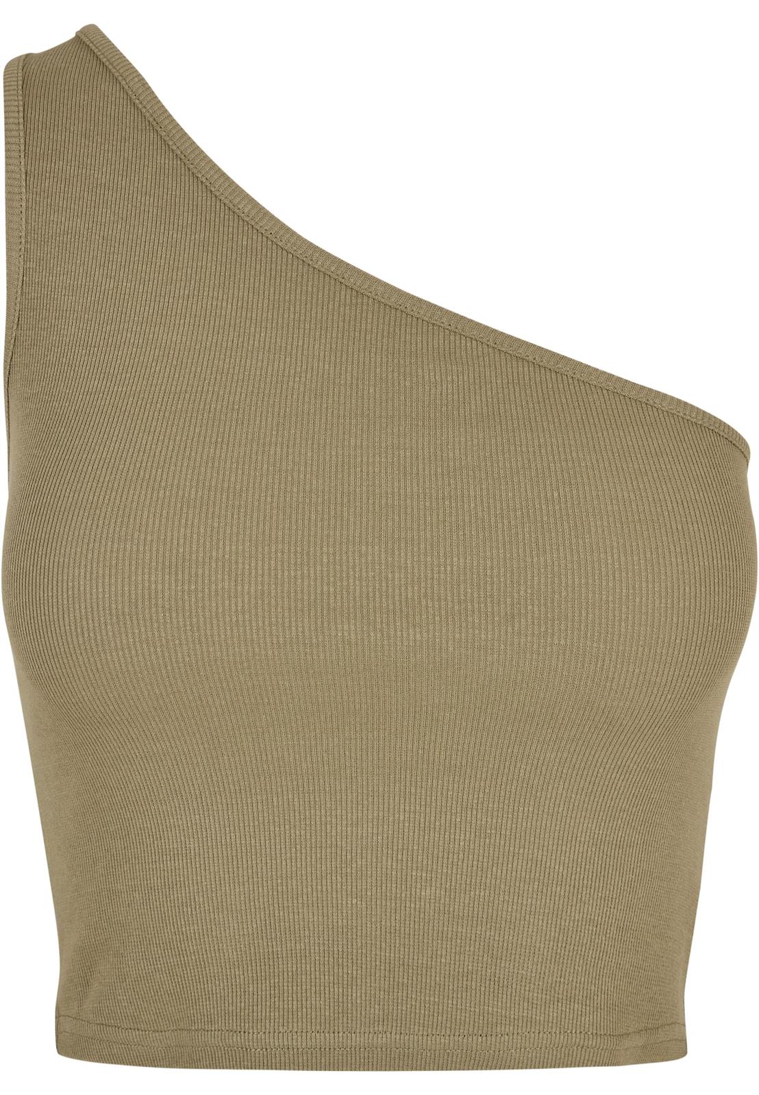 Ladies Cropped Asymmetric Top khaki 5XL