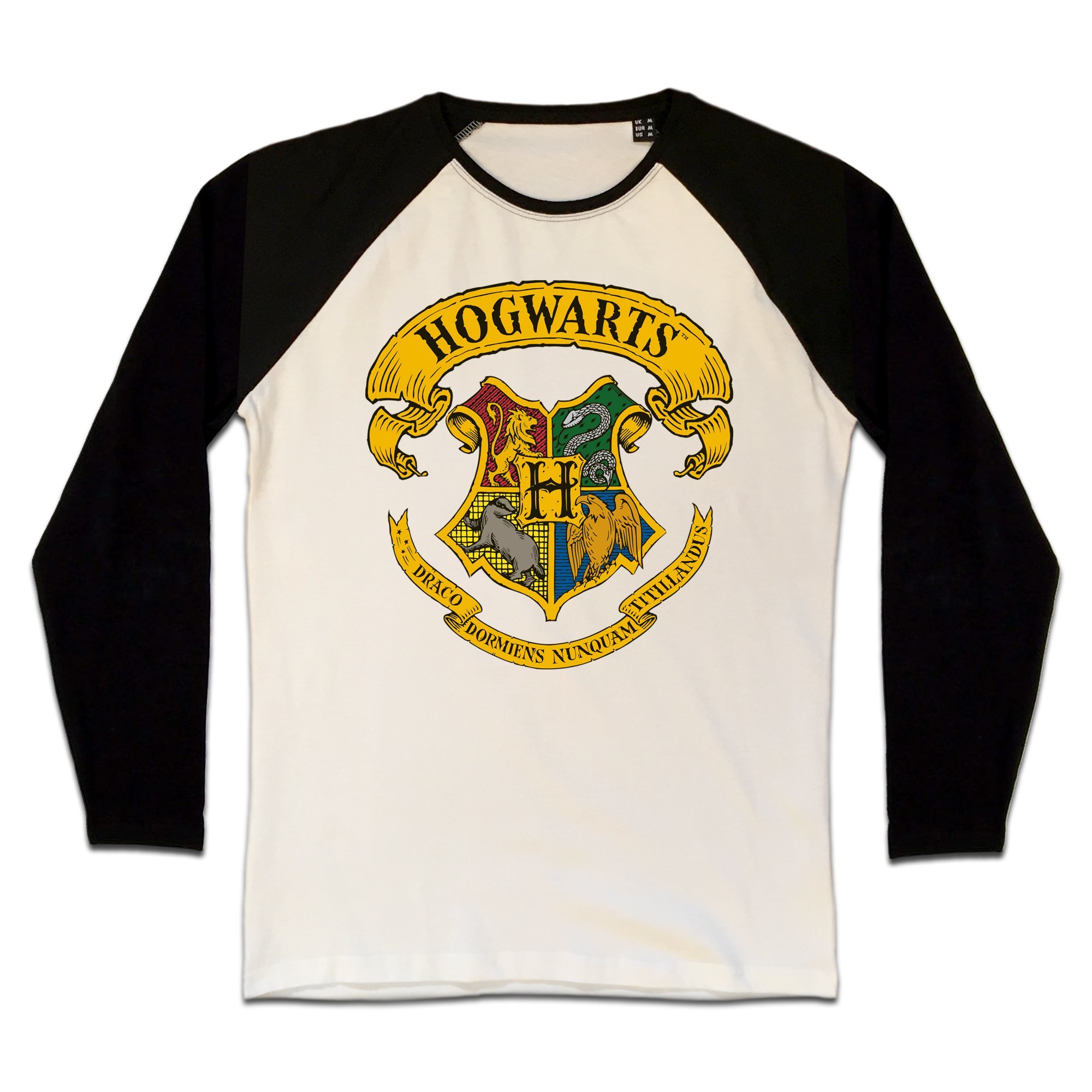 Harry Potter Hogwarts Crest Longsleeve S Beige Schwarz