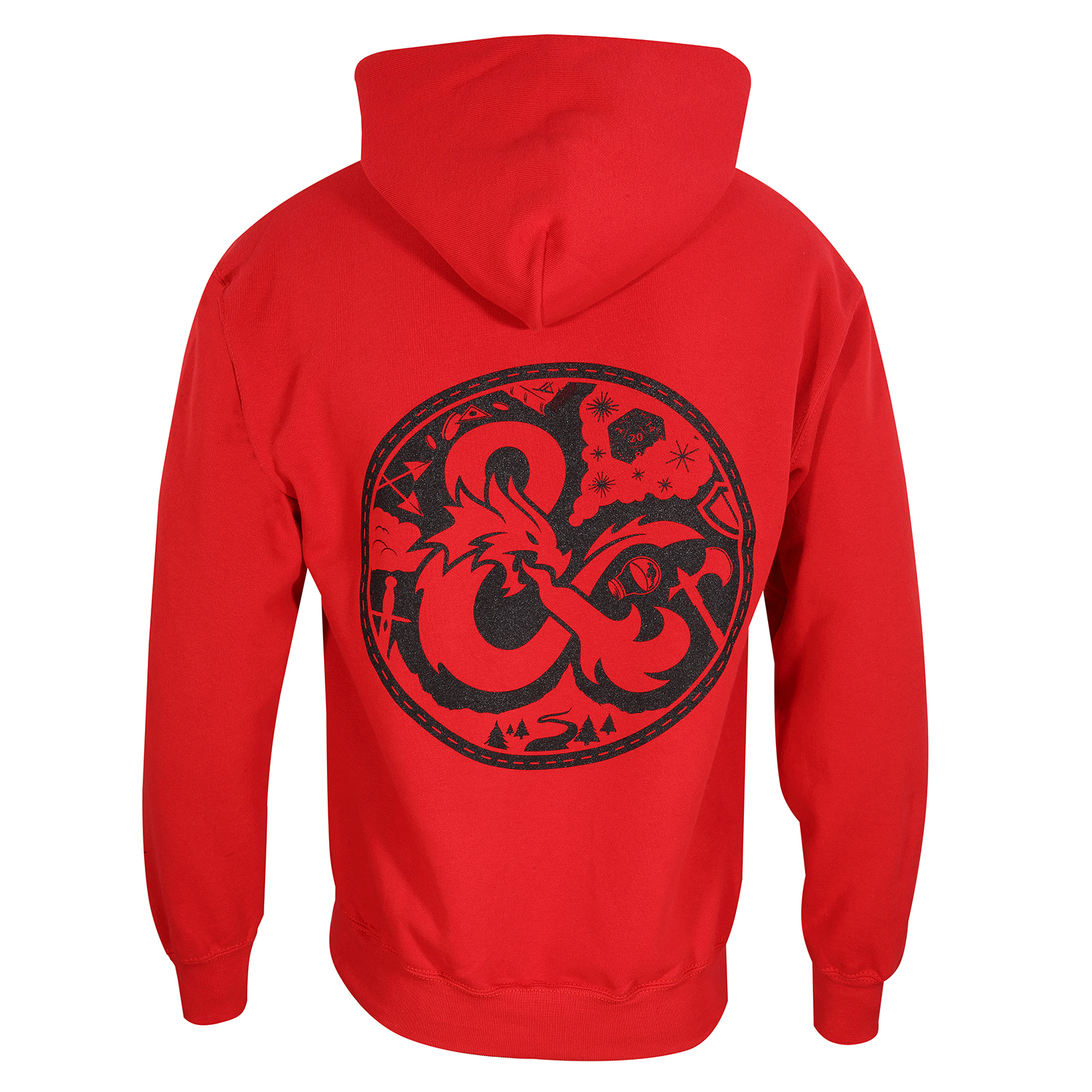 Dungeons and Dragons Hoodie XXL Rot Unisex Logo (Front & Back Print)