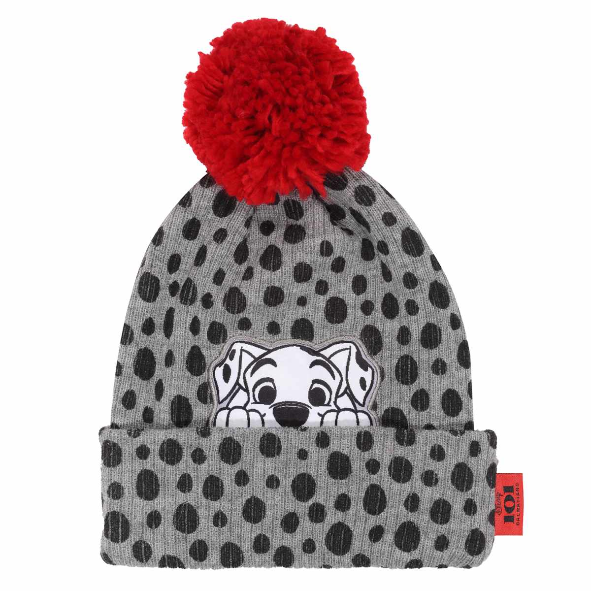 Disney 101 Dalmations Bommelmütze Grau Unisex Peeping Pup Einheitsgröße Beanie Pom