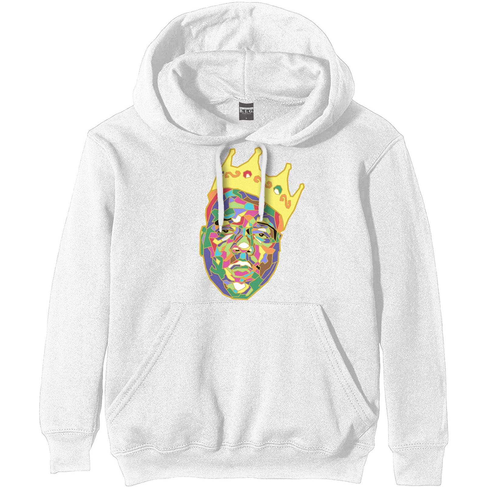 Biggie Smalls Hoodie S Crown Weiß