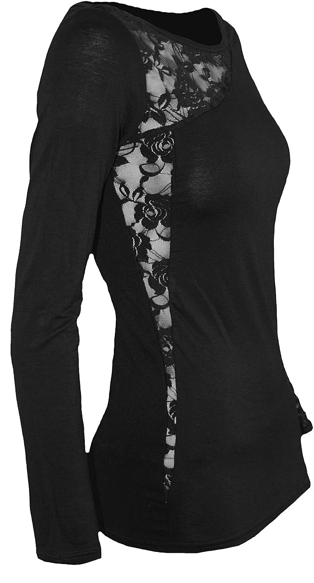 Spiral Gothic Elegance Frauen Longsleeve XXL Schwarz
