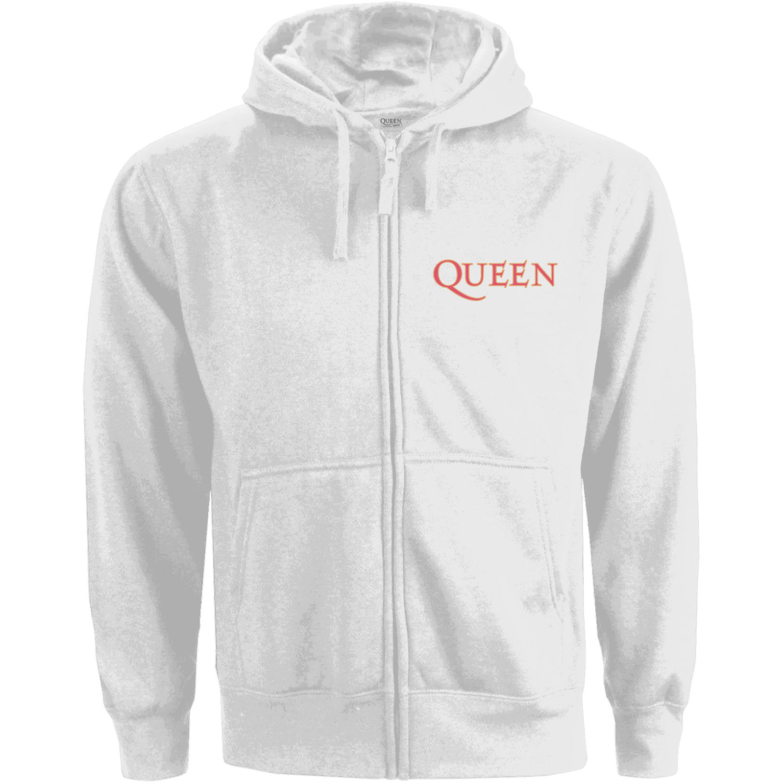 Queen Ladies Zipped Hoodie S  Classic Crest Weiß