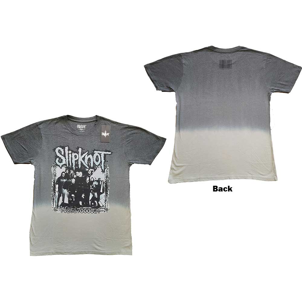 Slipknot T-shirt 3XL Barcode Photo Rückseitendruck & Dip-Dye Grau