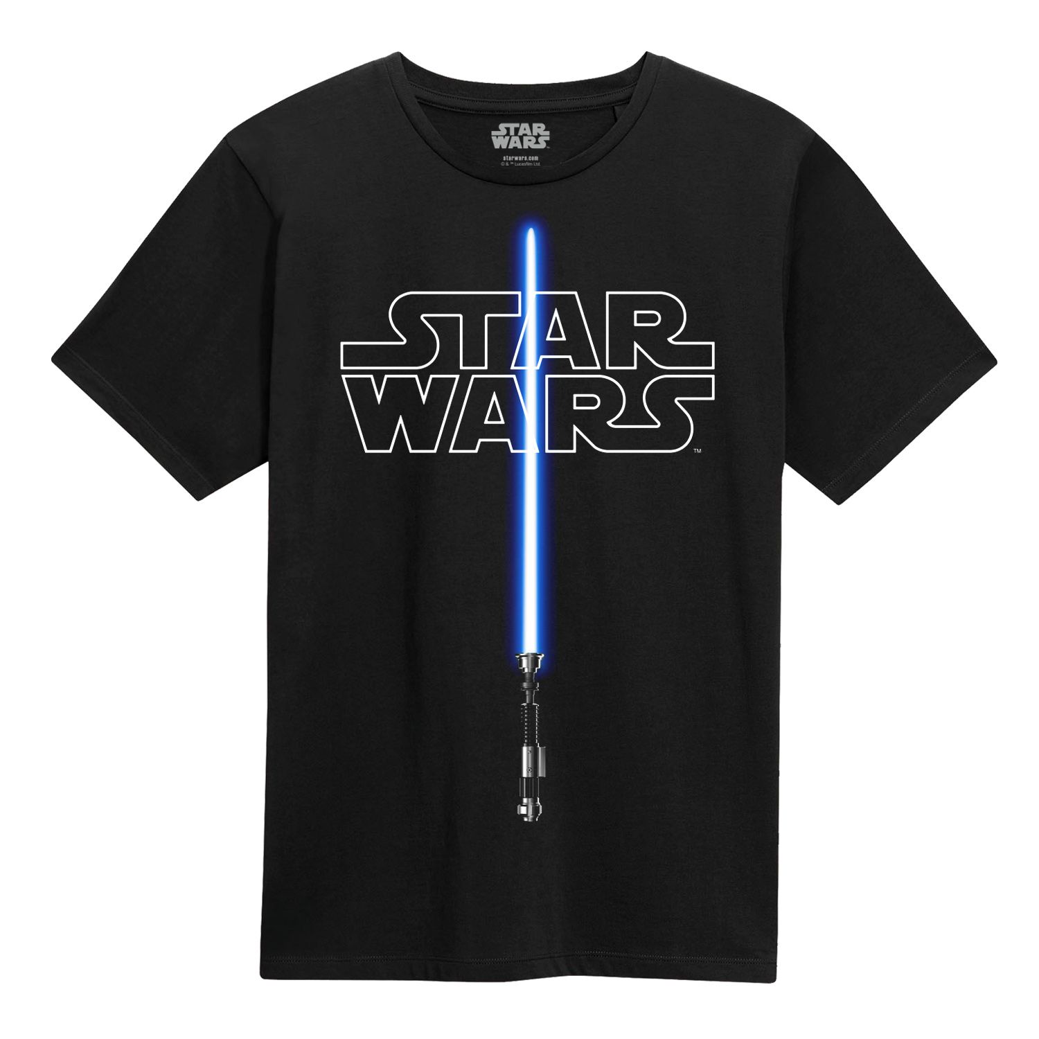 Star Wars T-Shirt XXL Schwarz Unisex Glow In The Dark Lightsaber