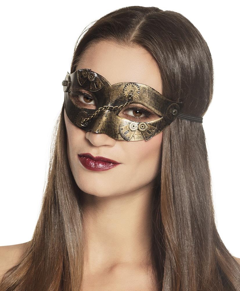 Steampunk Halbmaske bronze