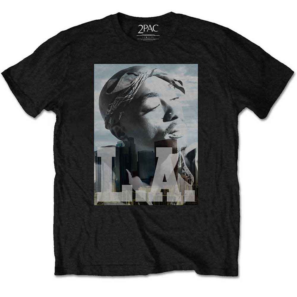 Tupac Kindershirt 13-14 Jahre Schwarz Unisex LA Skyline