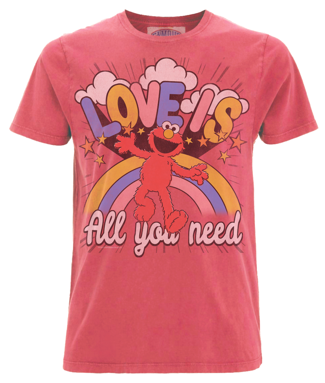 Sesame Street T-Shirt XXL Rot Unisex Elmo Love Is Washed