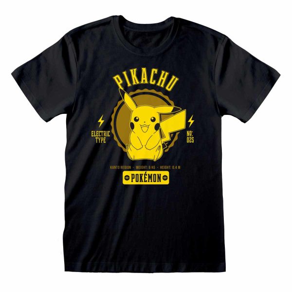 Pokemon T-Shirt XXL Schwarz Unisex Collegiate Pikachu
