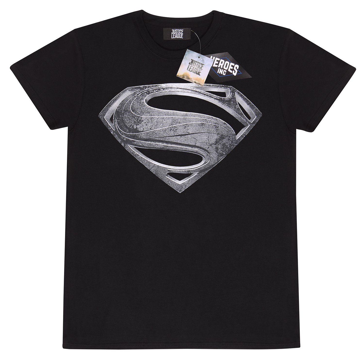 DC Justice League Movie T-Shirt XXL Schwarz Unisex Superman Black Logo
